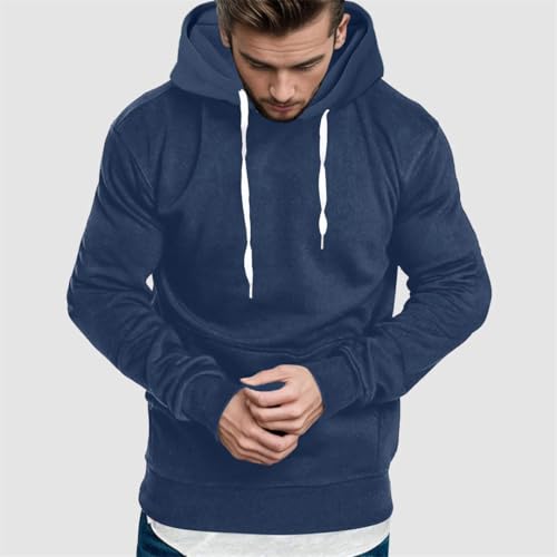 Men's Loose Pullover Hooded Patchwork Color Large Sweatshirts2