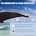 Seapisode 4 Bow Marine Grade Fade and Crack Resistant Bimini Top Replacement Cover, Heavy-Duty Waterproof and UV-proof Sun Shade Boat Canopy,Easy Install Zipper Sleeves Boat Awning/Without Frame,Black