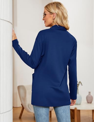 Image of Micoson Women's Long Sleeve Open Front Cardigan Casual Loose Lightweight Cardigans with Pockets
