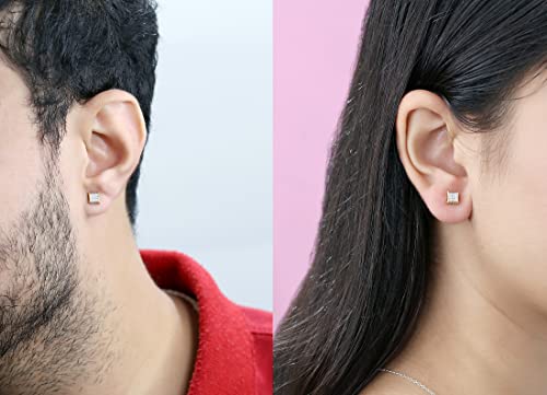 Dazzlingrock Collection 0.08 Carat (ctw) Round White Diamond 5.50mm Kite Shape Hip Hop Iced Out Studs in 18K Yellow Gold Plated Sterling Silver, Unisex Design Ladies, Mens Real Diamond Earrings2