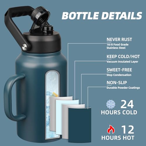 Image of BJPKPK 87oz Stainless Steel Water Bottle, Large Insulated Water Jug