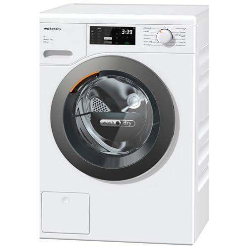 Miele 11607390 WTD160 WCS 8/5 KG WT1 Front-Loading Washer-Dryer Combo with ProfiEco Motor, PerfectCare Technology and Miele@home System, 10 Wash Programmes and 9 Dry Programmes, Lotus White