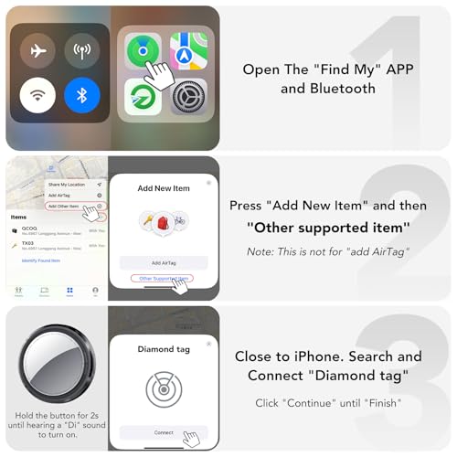Air Tracker Tag Schlüsselfinder 4er Pack, Koffer Tracker Kompatibel mit Apple Wo ist? APP (Nur iOS), Bluetooth Key Finder für Gepäck/Taschen/Koffer/Brieftasche, Smart KeyFinder, Austauschbarer Akku