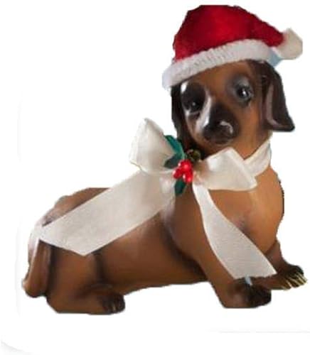 Bethany Lowe Furry Friend - Adorno para árbol de Navidad de perro salchicha de 3.75 pulgadas