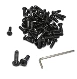 iexcell 50 Pcs M5 x 16mm Thread Pitch 0.8 mm Alloy Steel 12.9 Grade Hex Socket Button Head Cap Screws Bolts Kit, Black Oxide Finish