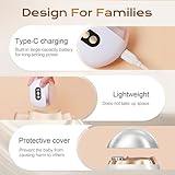 Electric Nail Clippers, 2026 New Electric Nail Trimmer with LED Light, Electric Toenail Clippers with 3 Speed Levels, Safety Smart Electric Fingernail Trimmer for Children Adults Elderly (White) - Image 3