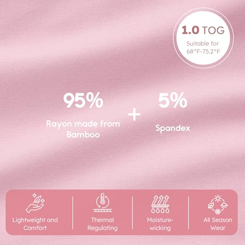 Image of Yoofoss Rayon Made from Bamboo Baby Sleep Sack 12-18 Months 1.0 Tog Baby Wearable Blanket, Super Soft Infant Toddler Sleeping Sack 2-Way Zipper