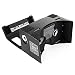 Black Google Cardboard Kit with Straps by D-scope Pro 3D Virtual Reality Compatible with Android & Apple Easy Setup Instructions Machine Cut Quality Construction 45mm Lenses HD Visual Experience