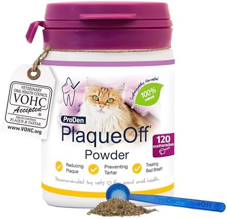 ProDen PlaqueOff Polvo para Gatos 40g – Limpiador Dental 100% Nat...