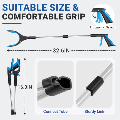 Image of Grabber Reacher Tool - 32 inch Extra Long Foldable Gripper and Reaching Tool