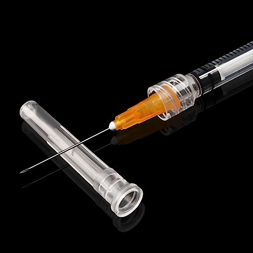 1cc/ml Luer Lock Syringe with 25G 1in Needle Dispensing Tools Laboratory Tools, Each Individually Wrapped-Pack of 100