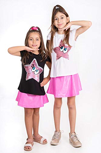Shorts Saia cirrê rosa chiclete Cor:Rosa chiclete;Tamanho:10