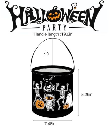 Image of ESSME Halloween Basket,Ghost Baskets,Gifts Bins,Book Bins Empty.(Balck Halloween)