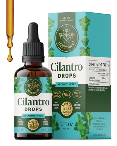 HERBAMAMA Cilantro Tincture - Vegan Cilantro Extract Drops Rich in