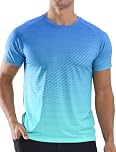 Men’s T-Shirts Gym Running T Shirts for Men Moisture Wicking Athletic Sport Breathable Tops Quick Dry Short Sleeve Workout T-Shirt Gradient Blue 2XL