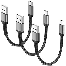 6 inch USB-C Charging Cable Short, 3 Pack Braided USB A to USB C Cord Fast Charging Type C Cable for Charging Station, Compatible with Samsung Galaxy S22 Ultra Note 20 A21 LG V30 V40 Pixel 6