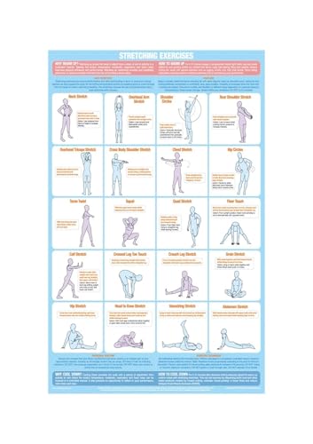 Poster stretching dynamique et statique 20x30 cm encadré pour guide d'échauffement - 2