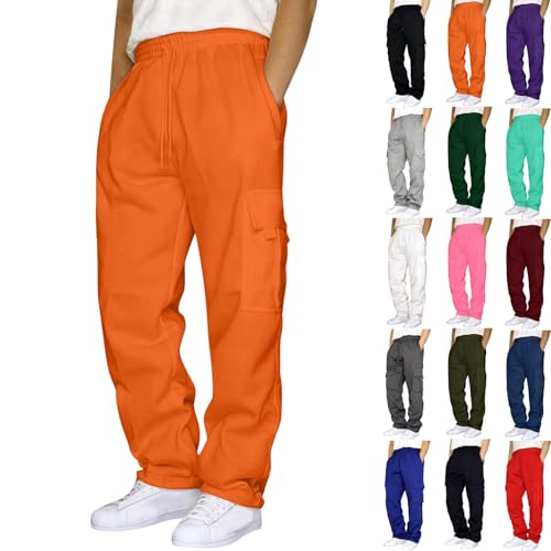 Cargo Sweatpants for Men Big and Tall Loose Fit Casual Workout Running Pants Drawstring Joggers Wide Leg Cargos