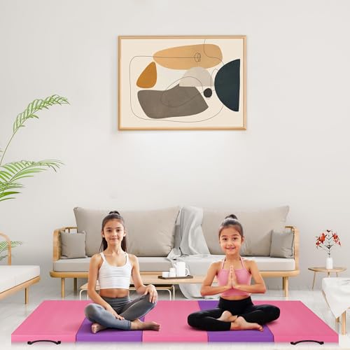Garvee Folding Gymnastics Tumbling Mat with Carry Handles, Thick Exercise Mat for Yoga/Pilates/Stretching (6'x3'/8'x4') by Garvee - Image 3