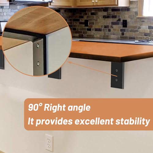 Premium Heavy Duty Countertop Brackets 18 inch 4 Pack (2/5" Thick),Granite Countertop Support 18" x 6" x 2 1/2",Shelf L Bracket Metal Corbels Suitable for Quartz,Wood,Concrete and Laminate Countertops by Blactea - Image 5