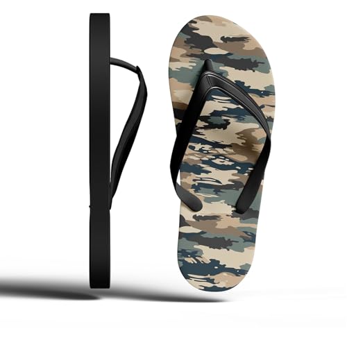 Custom Camo Flip Flops for Men Women Personalized Name Logo Image Summer Sandals Gift Unisex Beach Slippers3