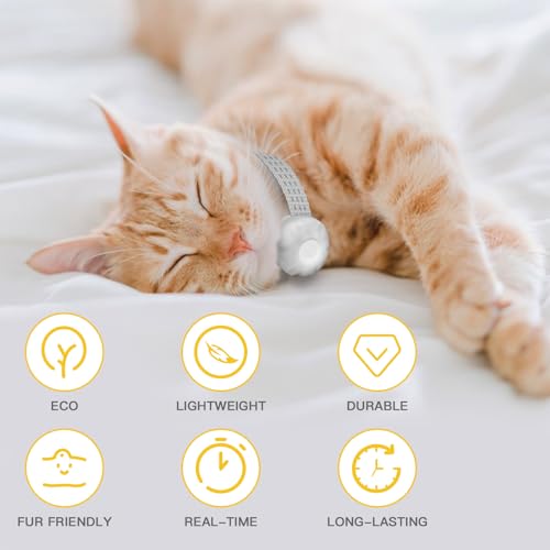 image for ZFSJ Cat Tracker,GPS Pet Tracker for Cats (Only iOS),Waterproof Tracke
