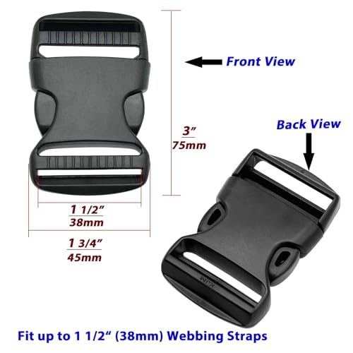 Buckles Clips Rucksack Clips Tri-Glide Slides Side Release Buckles Replacement Buckles Clip for Backpack Repairing, Luggage Fastening Strap Pet Collar