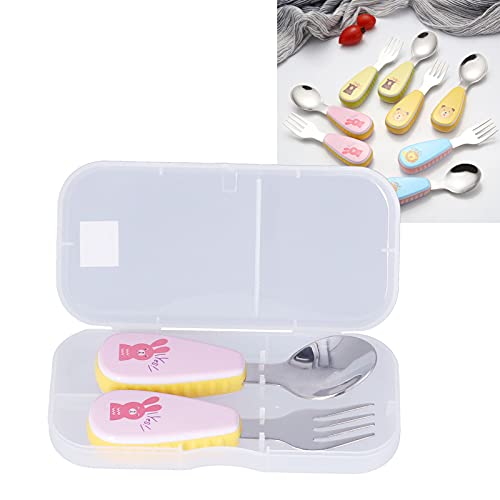 Bestekset voor kinderen, kinderbestek zonder vlekken Warmte-isolatiefunctie voor gezinnen met kinderen voor thuiskeuken(roze) - Image 5