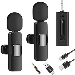 Microfono De Solapa Inalambrico Para Camara BZXZB Micrófono inalámbrico para cámara/GoPro/Ordenador/portátil/MacBook/teléfono, micrófono de Solapa Profesional para grabación de vídeo, Youtube, Vlog, Tiktok, entrevista