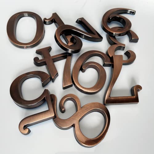 Hopewan Mailbox Numbers, Self-Stick Door Address Number Stickers For Aprtment Office Home Room Or Outside Business Decorative Project, Aged Copper Style. (2.75" - Set Of 20, Copper) #TOP1
