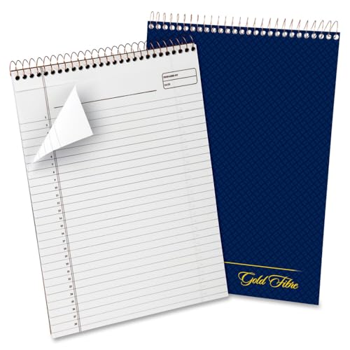 AMPAD Gold Fibre Project Planner, Top-Wire Bound, 8-1/2" x 11-3/4", Project Rule, Navy Cover, 70 Sheets (20-815) , White