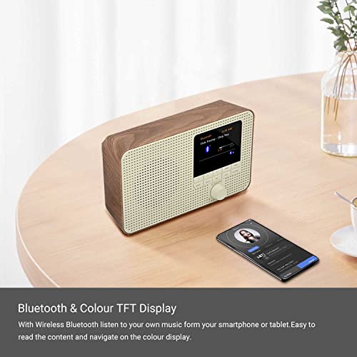 Lemega Ir1 Portable Wifi Internet Radio, Fm Digital Radio, Bluetooth, Dual Alarms Clock,Sleep Snooze Timer,40 Presets,Headphone-Output, Colour Display,Batteries Or Mains Powered – Walnut #TOP3