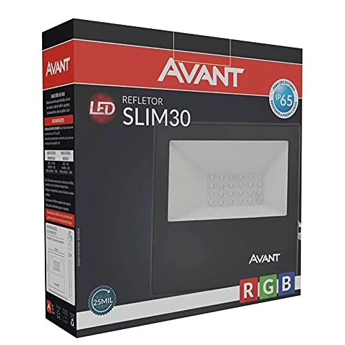 AVANT 259300573 Refletor Led Slim, Im30. Am3000 K, Bivolt, 2250, Luz Amarela
