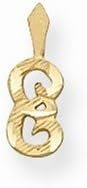 14k Solid Diamond-Cut Tiny E Initial Charm, 14 kt Yellow Gold