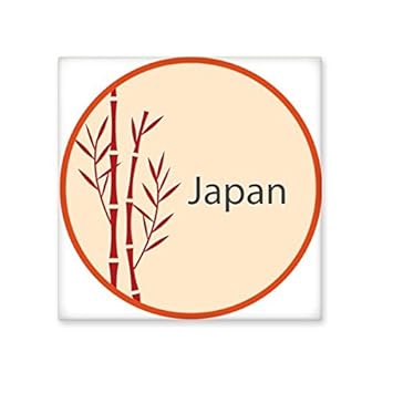 DIYthinker Japan Culture White Red Pink Bamboo Art Round Illustration Pattern Ceramic Bisque Tiles for Decorating Bathroom Decor Kitchen Ceramic Tiles Wall Tiles Small Multi