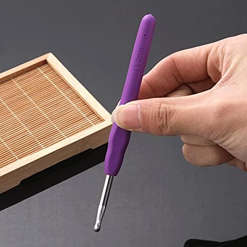 NA Crochet Hook Set, 9 Pieces Crochet Hooks Made of Aluminium Yarn Knitting Needle Set with Ergonomic Soft Rubber Comfort Grip Crochet Knitting Needles Kit Crochet for Beginners