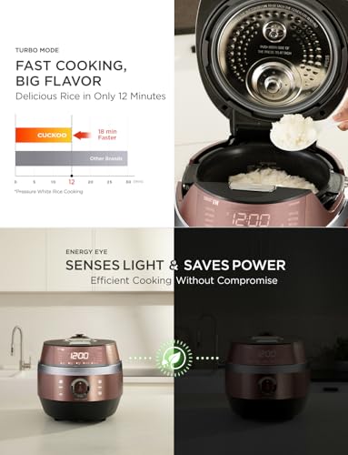 Image of CUCKOO CRP-JHR1009F | 10-Cup (Uncooked) Induction Heating Pressure Rice Cooker | 19 Menu Options, Auto-Clean, Voice Guide, Made in Korea | Copper