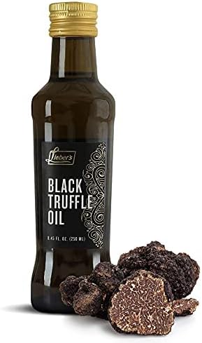 Lieber’s Black Truffle Oil | Premium Truffle Oil for Cooking, Salad Dressing, Garnish | This Is Kosher, Vegan, Vegetarian & Gluten Free | 8.45 Fl Oz Glass Bottle (Black Truffle)