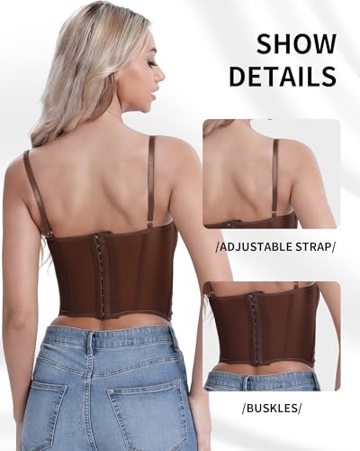Y2K Trendy Lace Bustier Corset Tops for Women: Backless Top with Glossy Straps - Soft, Breathable -Amore Collection3