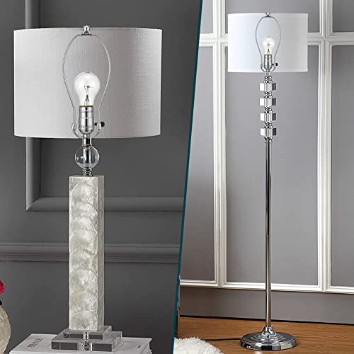 10 Inch Lamp Harp, 2 Set [Heavy Duty] Lamp Harp Holder with Lamps Finial Caps and 3/8 Standard Saddle + E26 Light Base for Table and Floor Lamps (Silver) - Thumbnail 7