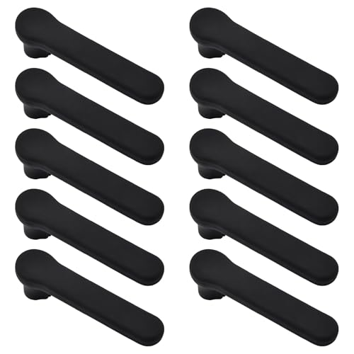 UFURMATE Door Handle Covers, 10Pcs Matte Black Door Knob Covers Silicone Door Handle Glove Covers Anti-Static Safety Door Knob Protector for Flat Square Door Levers