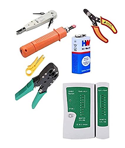 Inditrust 3 in 1 Modular Rj45 Rj11 Crimping Tool, Lan Cable Tester, 6F22, Punch Down Tool Network Wire Cable CAT5E CAT6 RJ45 RJ11, kd 1 tool and multitec wire stripper combo set (B09C7XQ851) Amazon Price History, Amazon Price Tracker