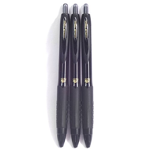 Uni-ball Signo 307 : lot de 3 stylos à encre gel noir 0,5 mm pour écriture fluide