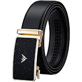 VANNANBA Genuine Leather Belts for Men Automatic Ratchet Belts Fashion Designer Belts with Gift Box(39