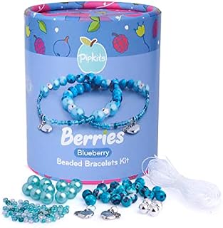 Pipkits New Berries Blueberry Jewellery Making Kit for Kids Makes Two Friendship Beaded Bracelets