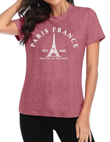 Paris France Shirt Women Eiffel Tower T Shirt Travel in France Tshirts Vacation Tees Paris Tops3