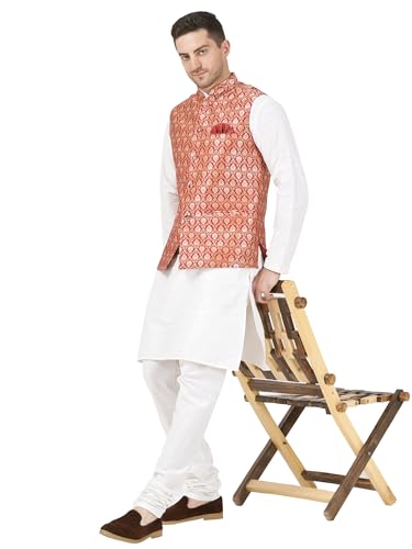 Image of Badoliya & Sons Men's Brocade Zari Nehru Jacket /Waist Coat