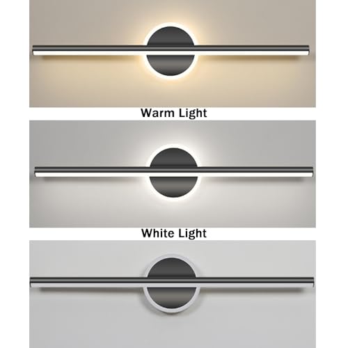 Lámpara de pared baño LED para espejo de maquillaje con luz blanca y elegante acabado negro 4