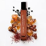 Caftari Oudh Perfume Oil Rollerball – Musk & Amber, Praline Saffron | Long Lasting Oil Based Fragrance with Clean Jojoba Oil | Unisex Warm Natural Scent | Travel Size 10 ml