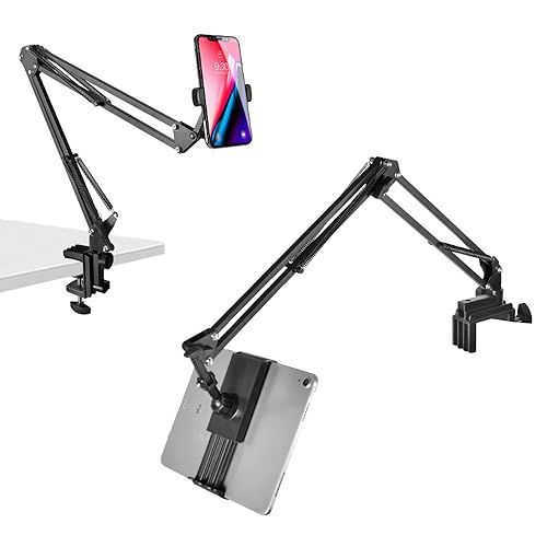 La Mejor Recopilación de soportes - solo los mejores. 48 TAGNEFLOR Soporte Movil para Mesa Brazo Tablet Articulado,Brazos Flexibles Giratorios 360 Grados,Apto para una Amplia Gama de teléfonos y tabletas (Negro)